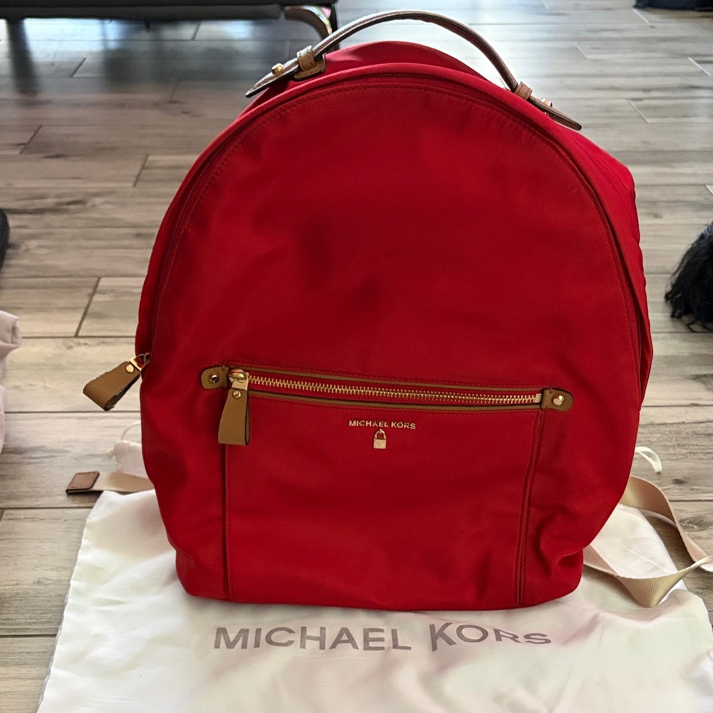 Michael Kors Vibrant Red Backpack